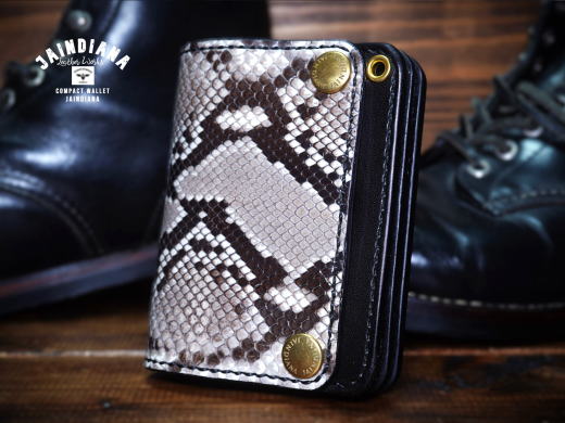 TRWS-PB パイソンスキンのトラッカーウォレット
