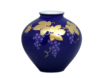 有田焼 花瓶 ルリ金彩葡萄 - ニッポンの記念品なら「これいい和」-伝統