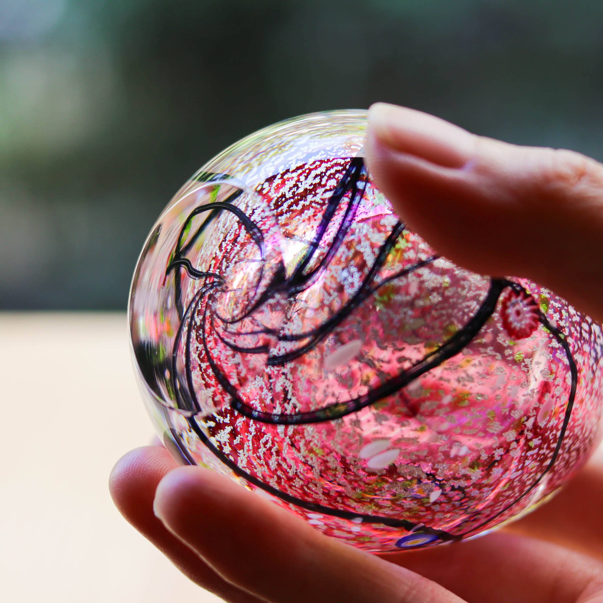 綾ガラス 一輪挿し | 光琳 爽 | 金赤 | グラスアート黒木