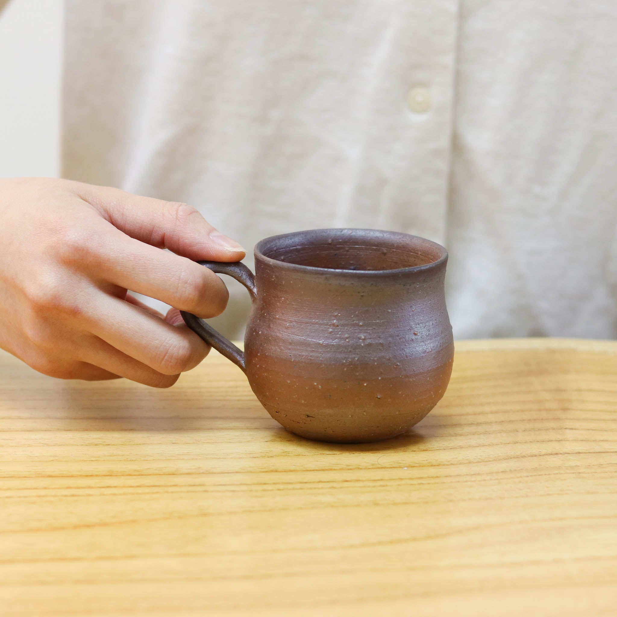 備前焼 | コーヒーカップ1点もの | 紫蘇 | 森一朗