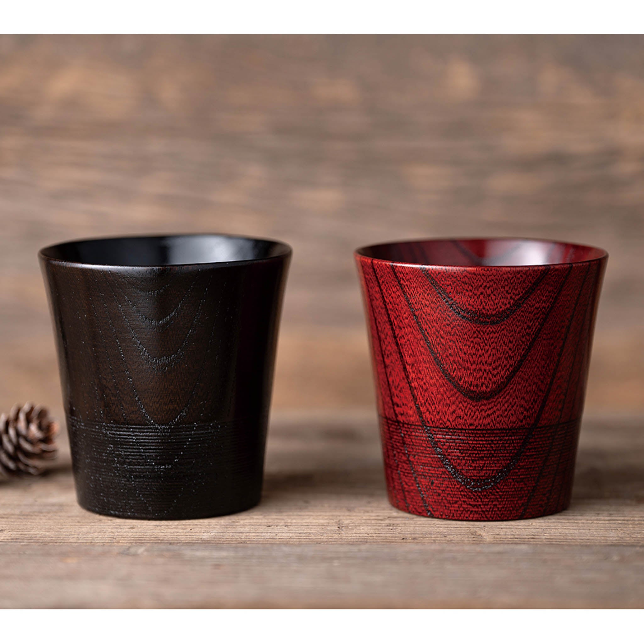 山中漆器 ロックカップ | 伝 TSUTAE | 黒・朱 セット
