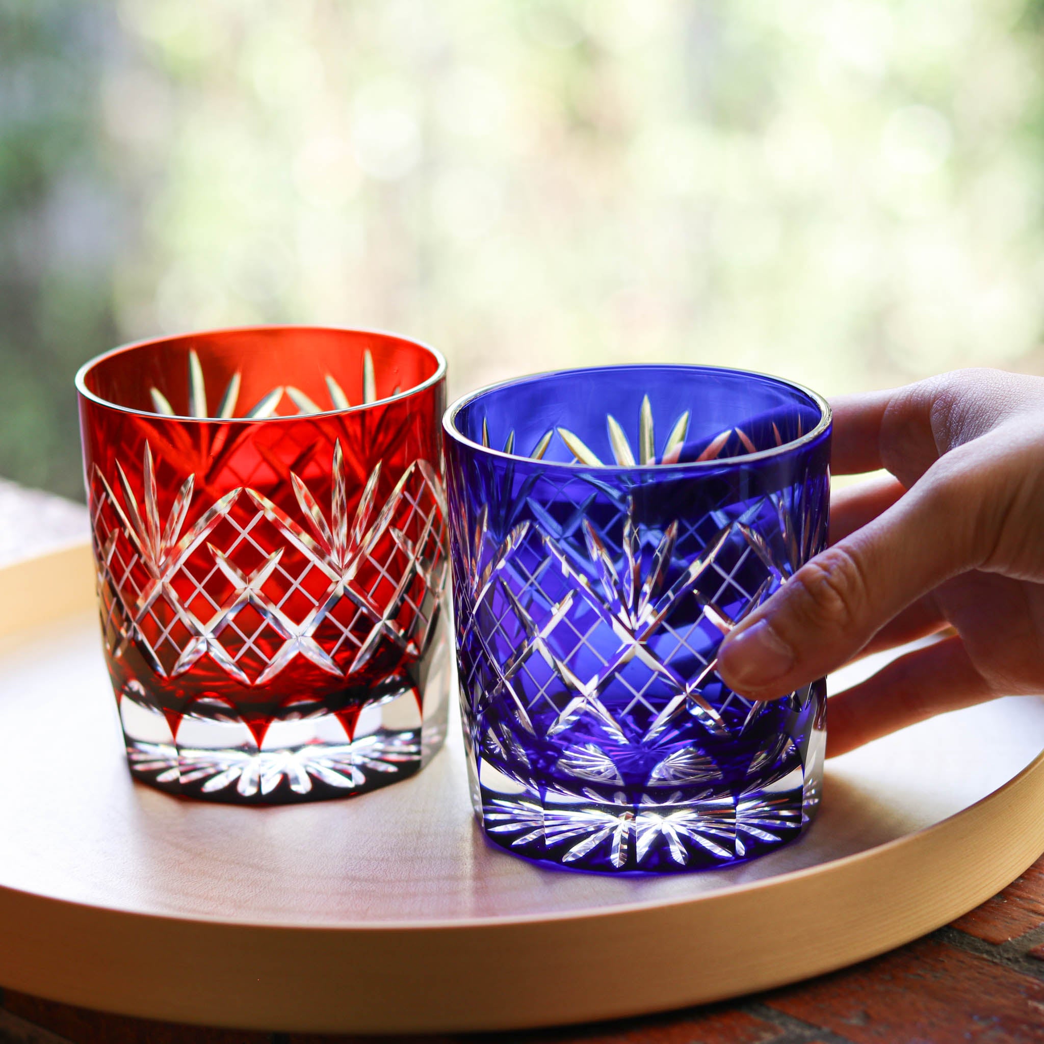 江戸切子 オールド | 剣矢来重文様 | ペア | ミツワ硝子