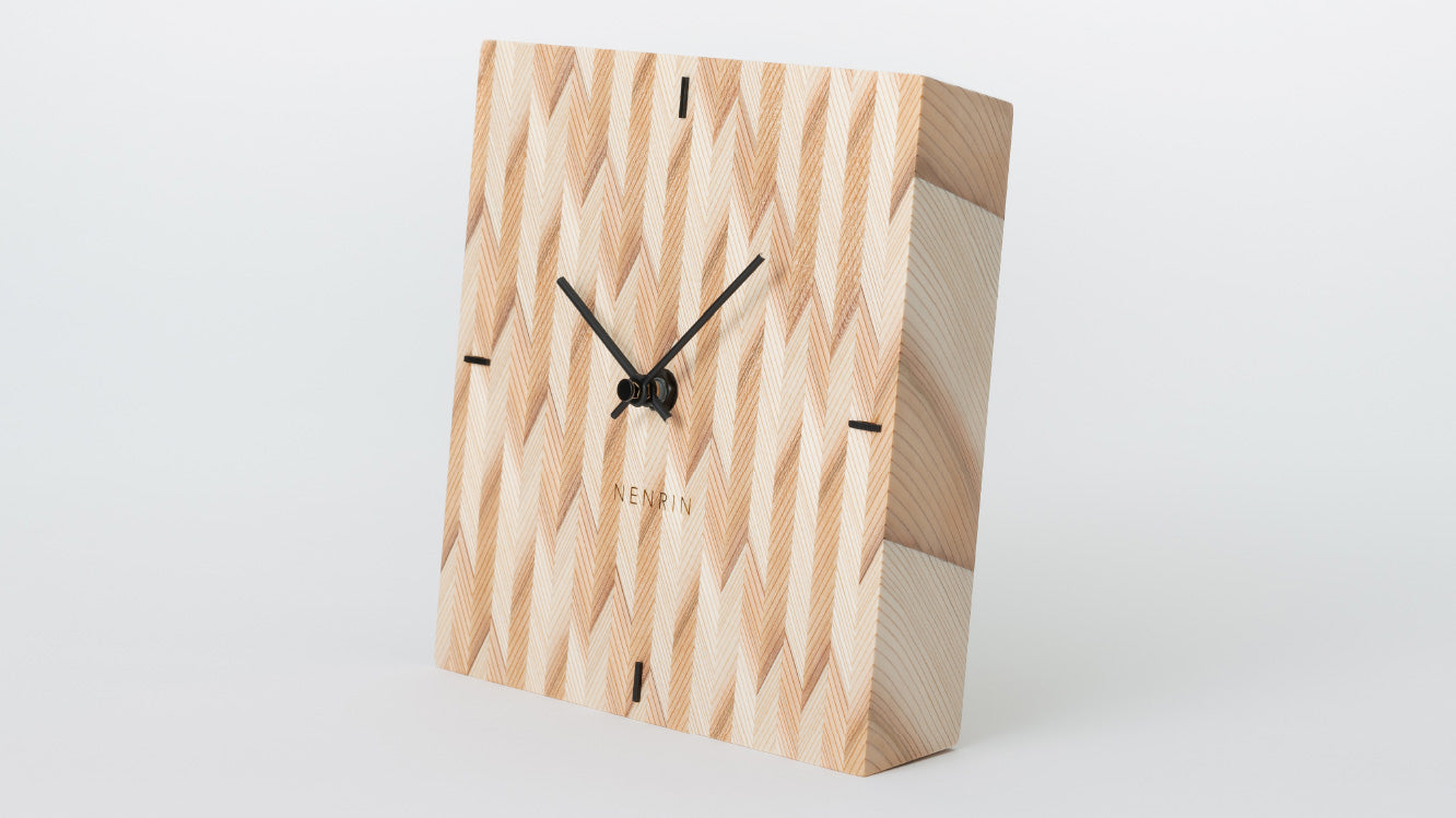 木工製品 時計 | NENRIN CLOCK 175 | 矢絣 | ミマツ工芸