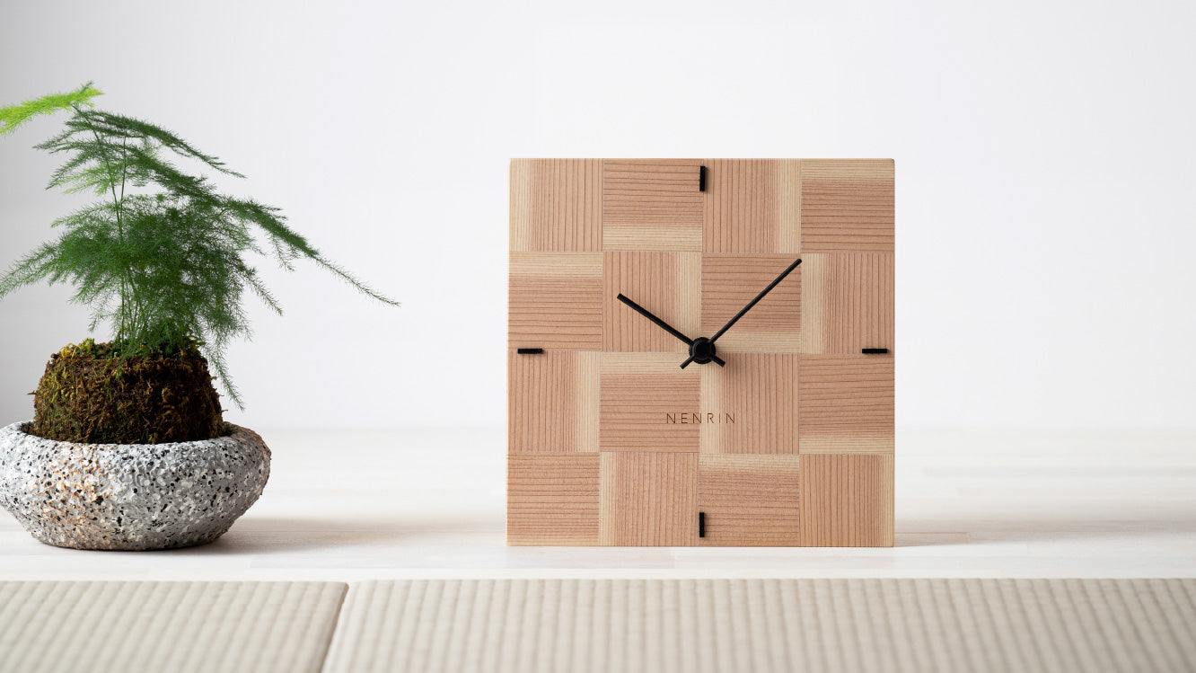 木工製品 時計 | NENRIN CLOCK 175 | 市松 | ミマツ工芸