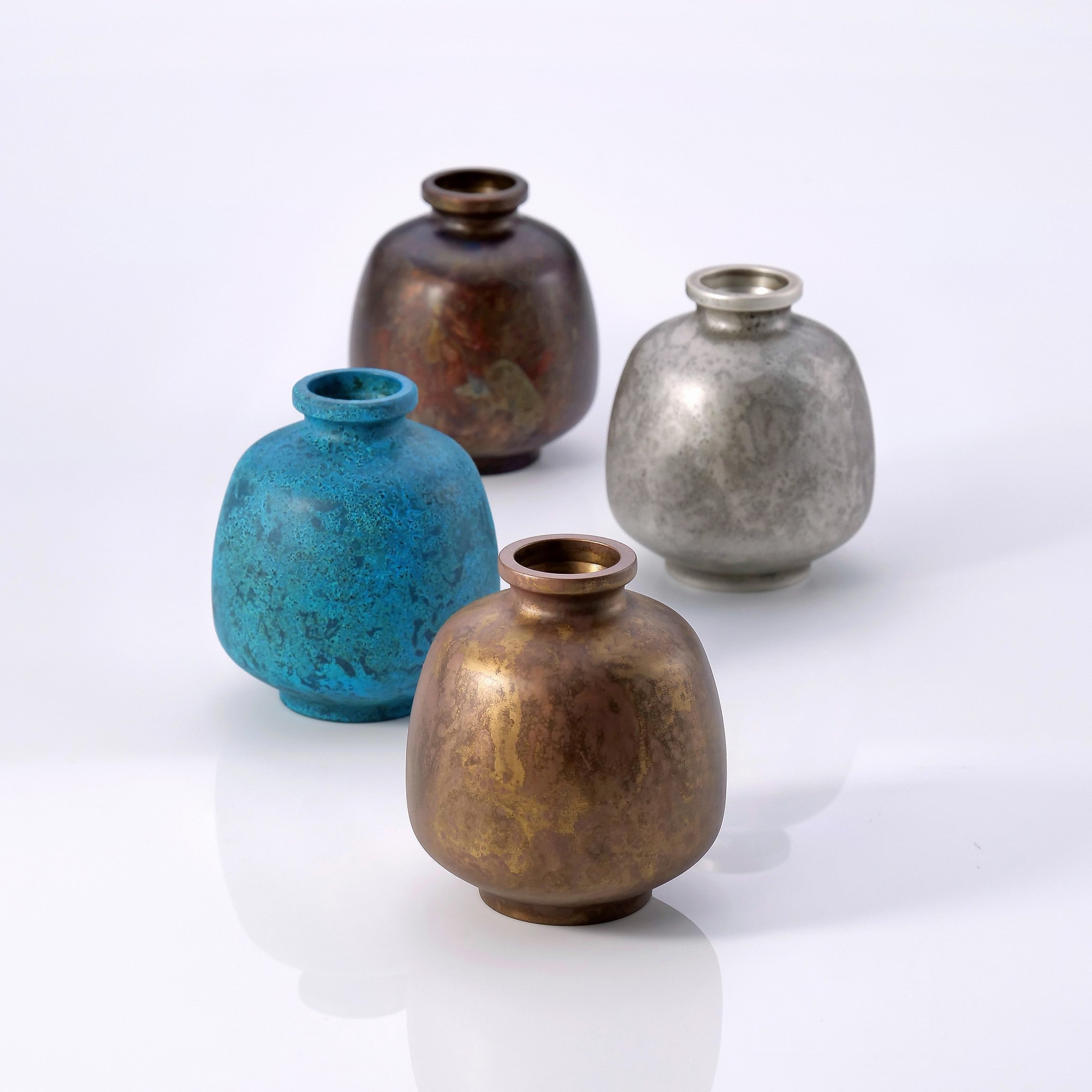 高岡銅器 花器 | 花みつぼ | 斑紋孔雀色 | 松美堂