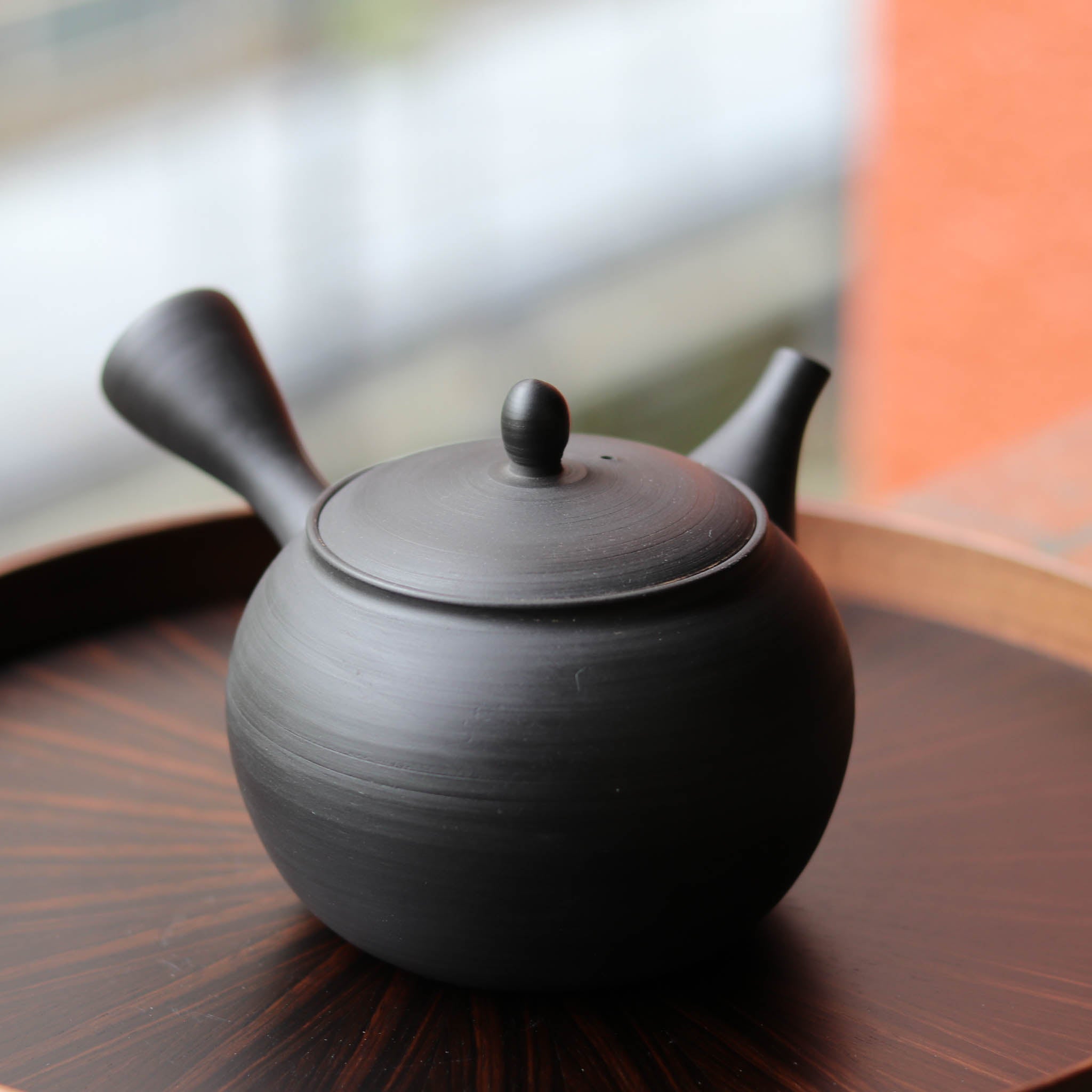 常滑焼 急須 | 丸型筋引き | 黒泥 | 玉光陶園