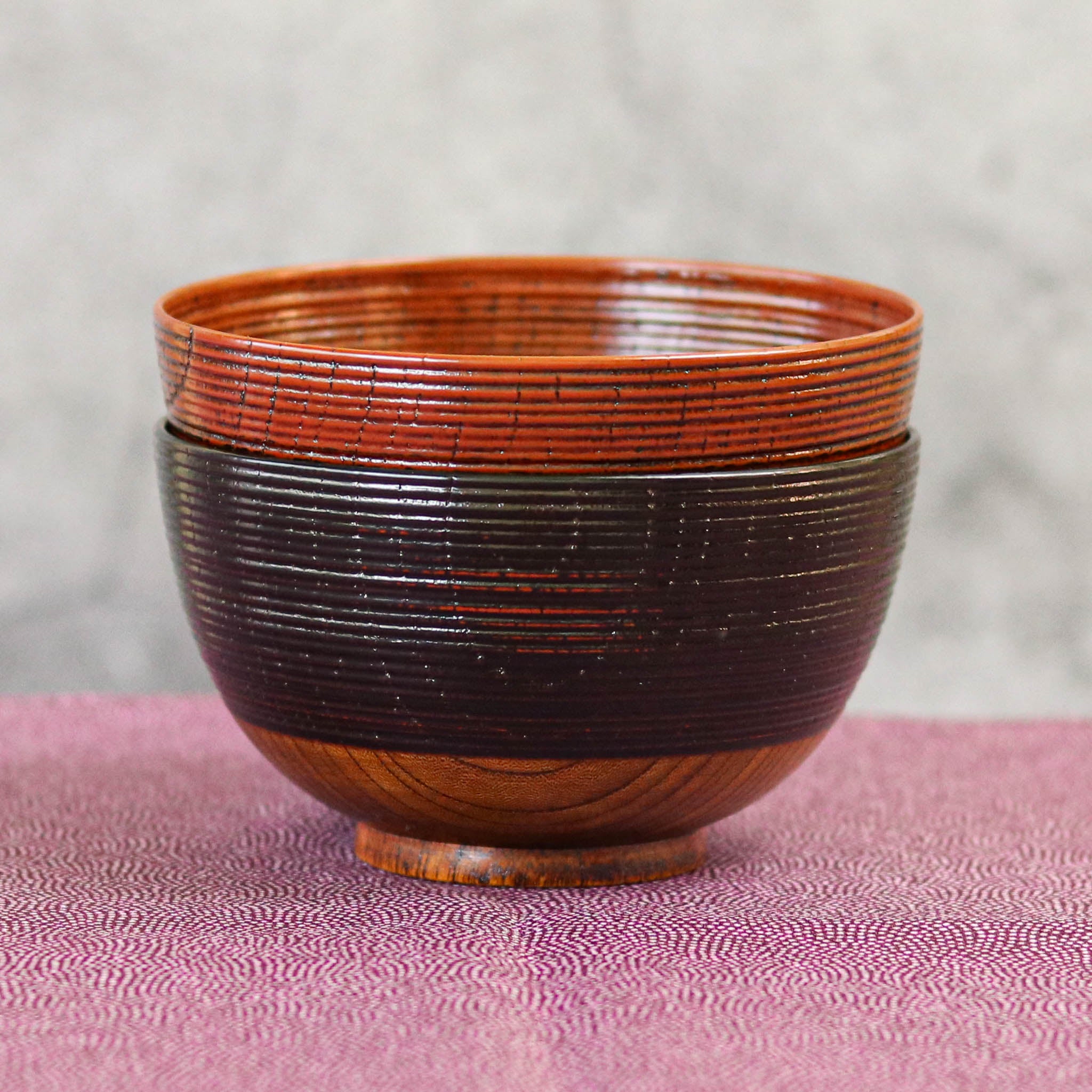 山中漆器 お碗 | 欅根来曙塗分 | 夫婦椀 | 大島東