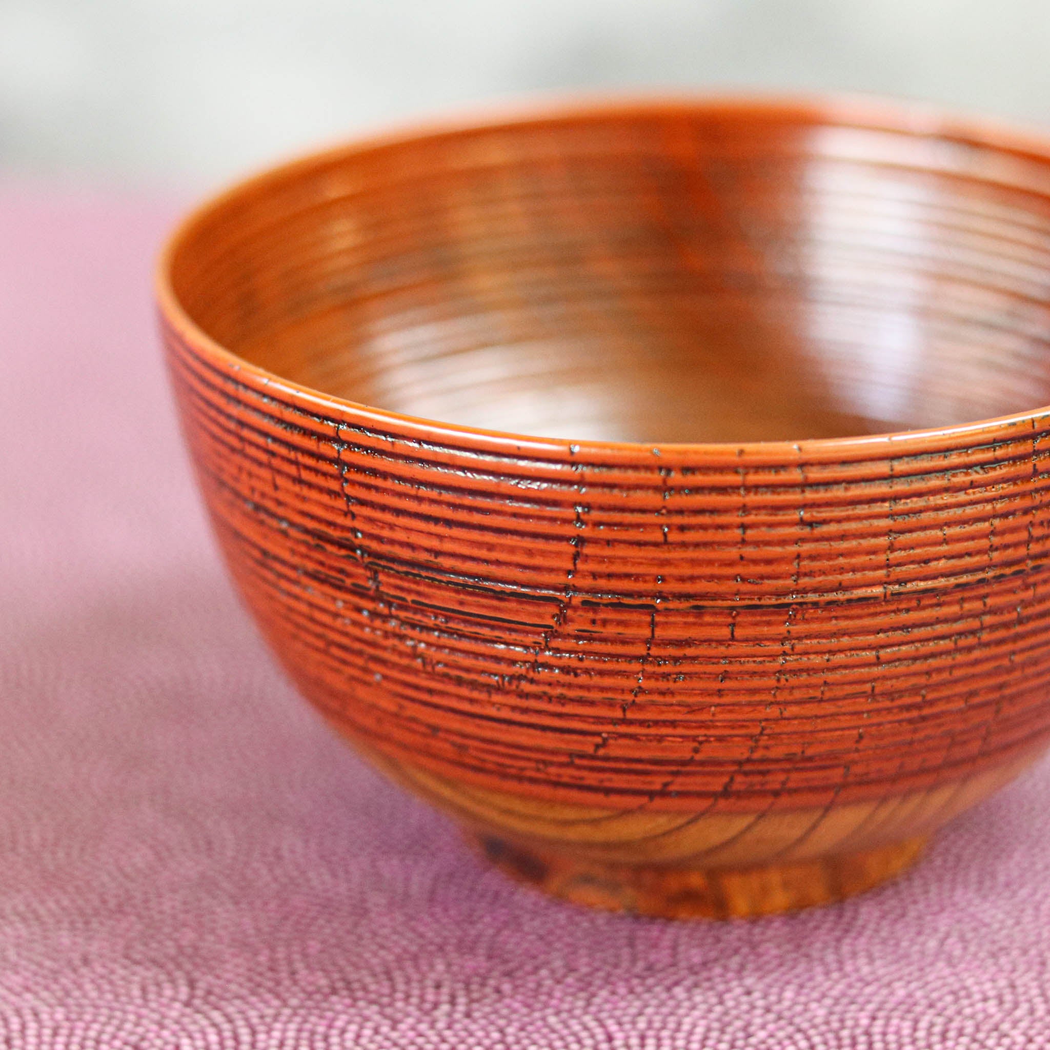 山中漆器 お碗 | 欅根来曙塗分 | 夫婦椀 | 大島東