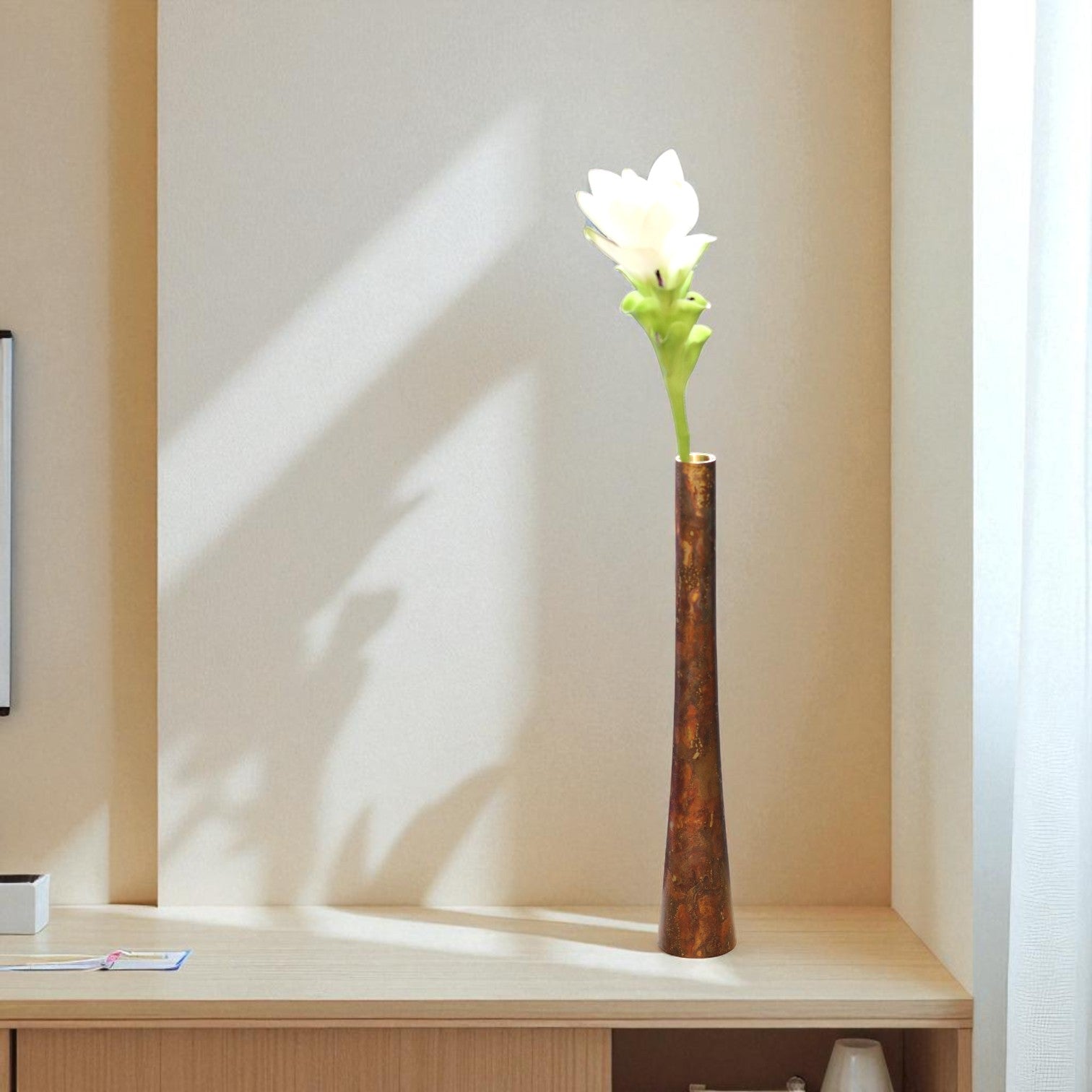 高岡銅器 花器 | いちりん | 斑紋孔雀色 | Orii