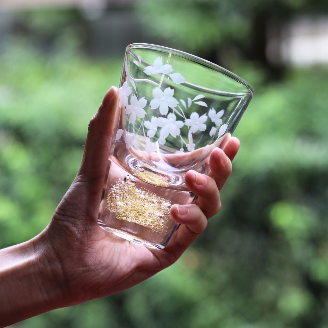 江戸切子×金沢金箔 | タンブラー | 華桜 -hanazakura- | 日本工芸堂