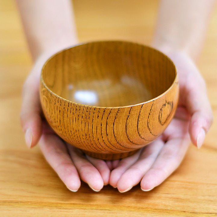 山中漆器 お椀 | しらさぎ椀M 漆茶 | 楢 | 白鷺木工