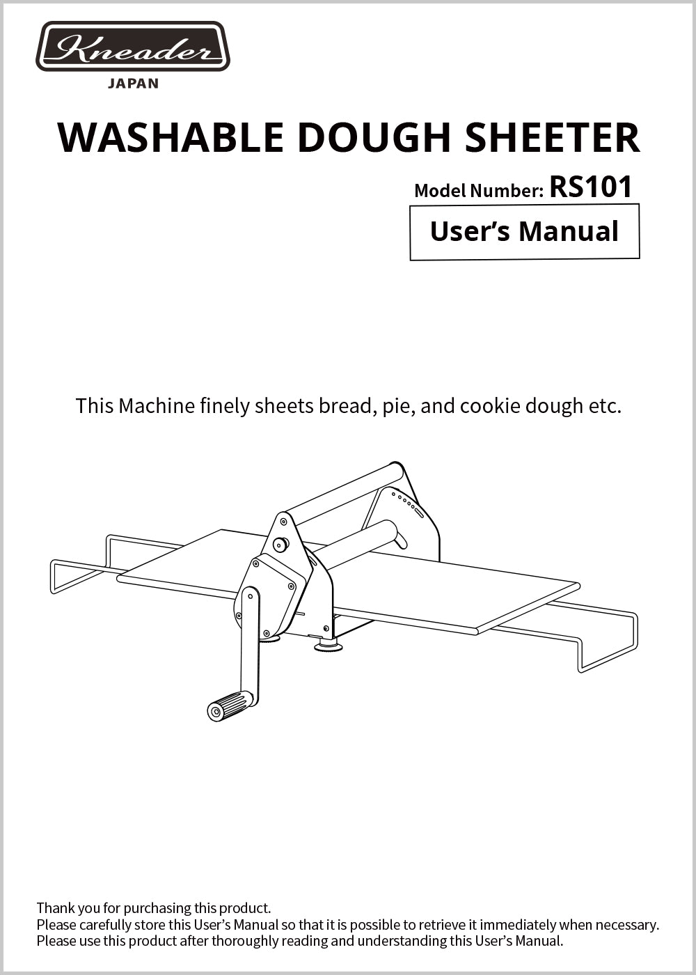 User's Manuals – Japan Kneader Online Store