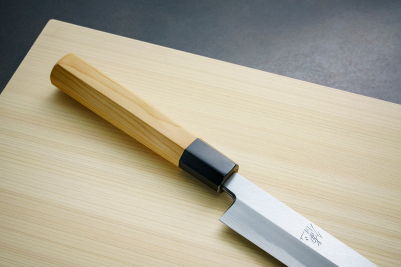 堺打刃物】刺身 切付 水本焼 白一鋼 富士山 鏡面 尺 包丁