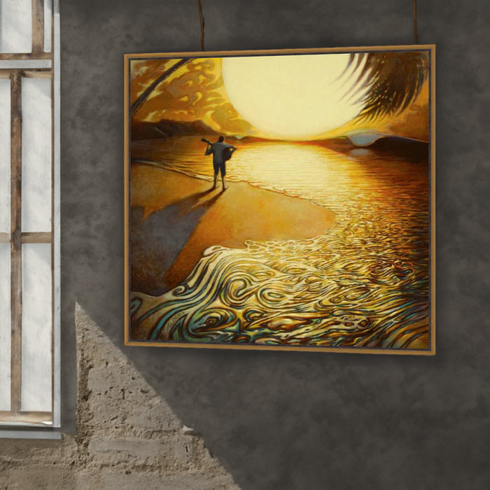 Sea Zen of Tranquility - Giclée Art Print - Acoustic musician on a