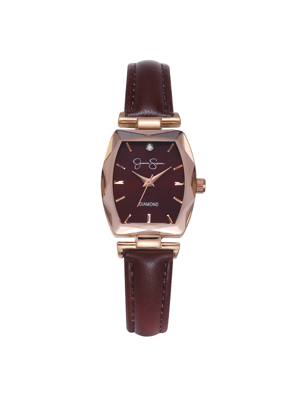 Diamond Dial Strap Watch in Burgundy – Jessica Simpson