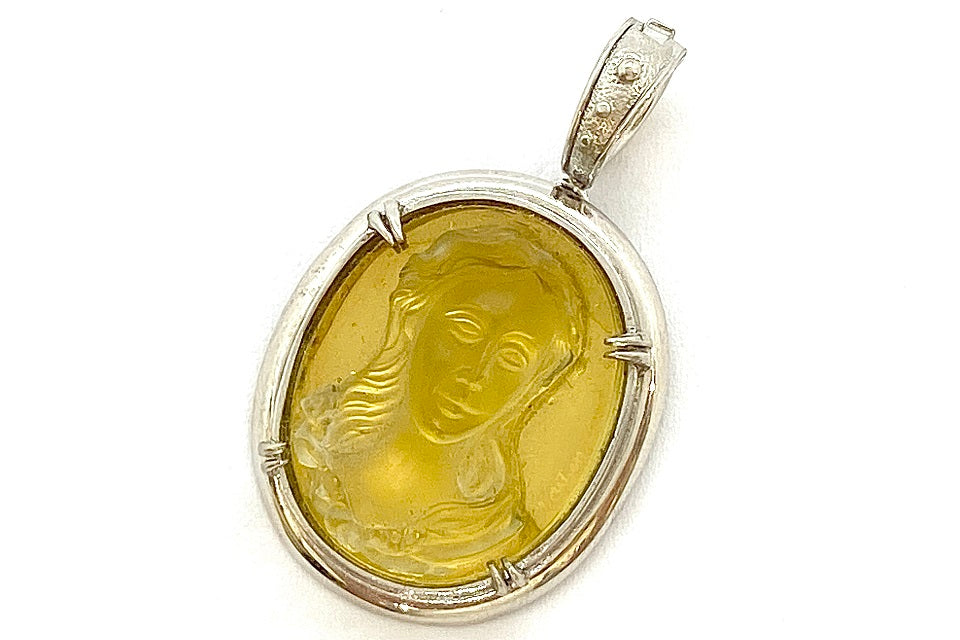 Citrine K18WGシトリンカメオ ペンダントトップ (NO.124452) – JEX宝石