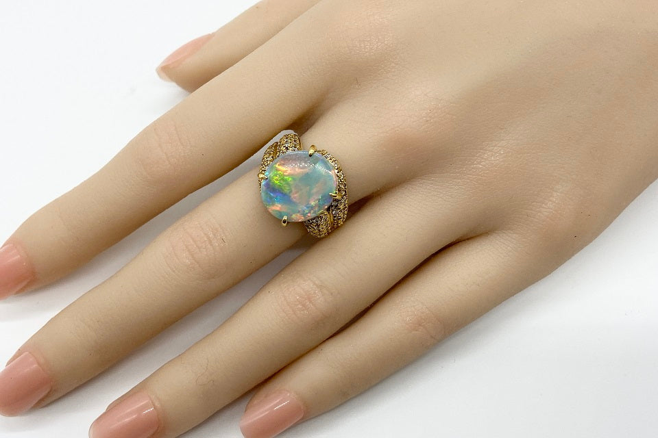 Black Opal K18ブラックオパール ダイヤモンドリング (NO.38332) – JEX