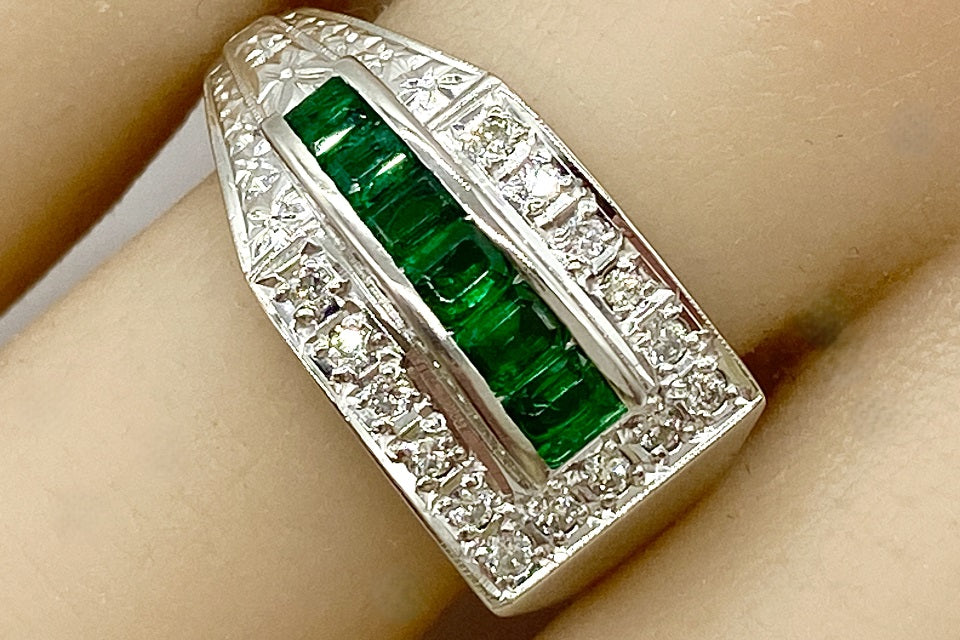 Emerald Pt900エメラルド ダイヤモンドリング (NO.48983) – JEX宝石