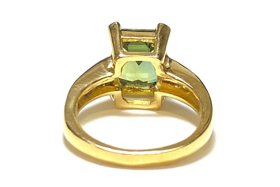 Green Sapphire K18グリーンサファイヤ ダイヤモンドリング (NO.47312