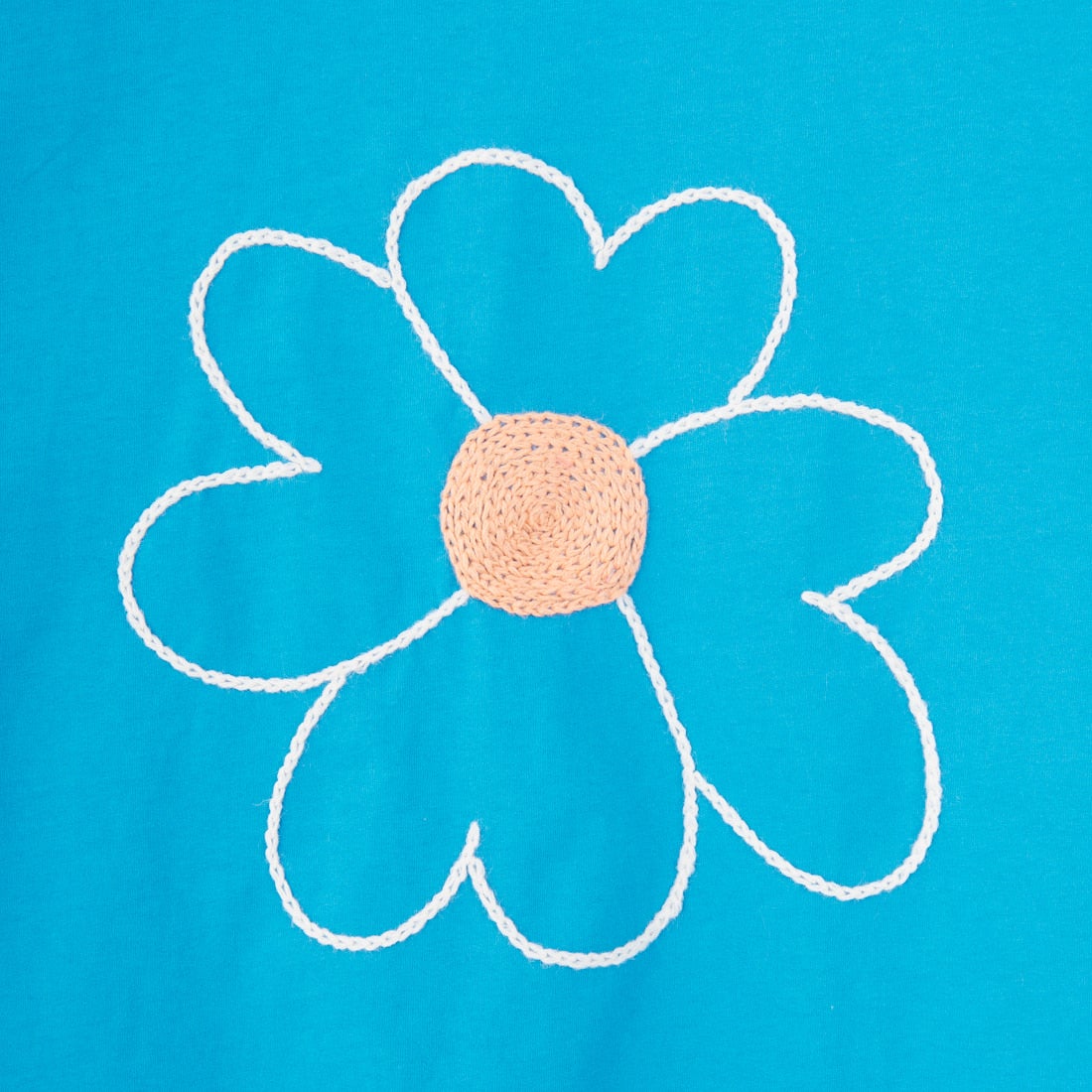 ChahChah [チャーチャー] フラワー刺繍ショートスリーブTシャツ [CC