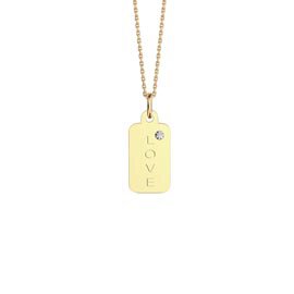 Charisma Moissanite 18ct Rose Gold Vermeil Dog Tag Pendant | Jian
