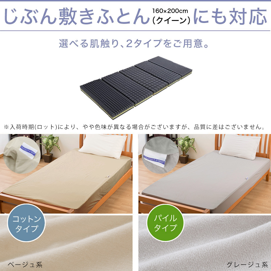 寝具を守るマットレスプロテクター クイーン じぶん敷きふとん対応