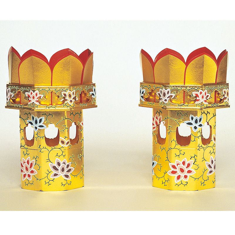 供笥（華束） 木製 八角型 純金箔押 唐草彩色入 本願寺派（対辺寸法