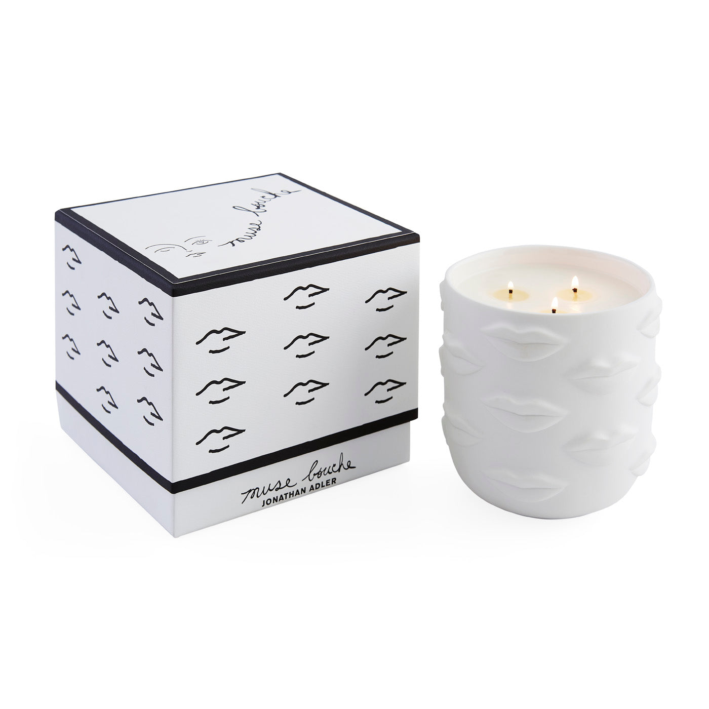 Muse Bouche Three-Wick Candle in Porcelain | Jonathan Adler