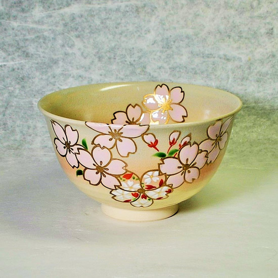 抹茶碗 御本手 さくら文 平安の昔から愛される花の象徴「桜」文様の茶碗