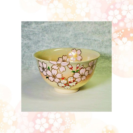 抹茶碗 御本手 さくら文 平安の昔から愛される花の象徴「桜」文様の茶碗