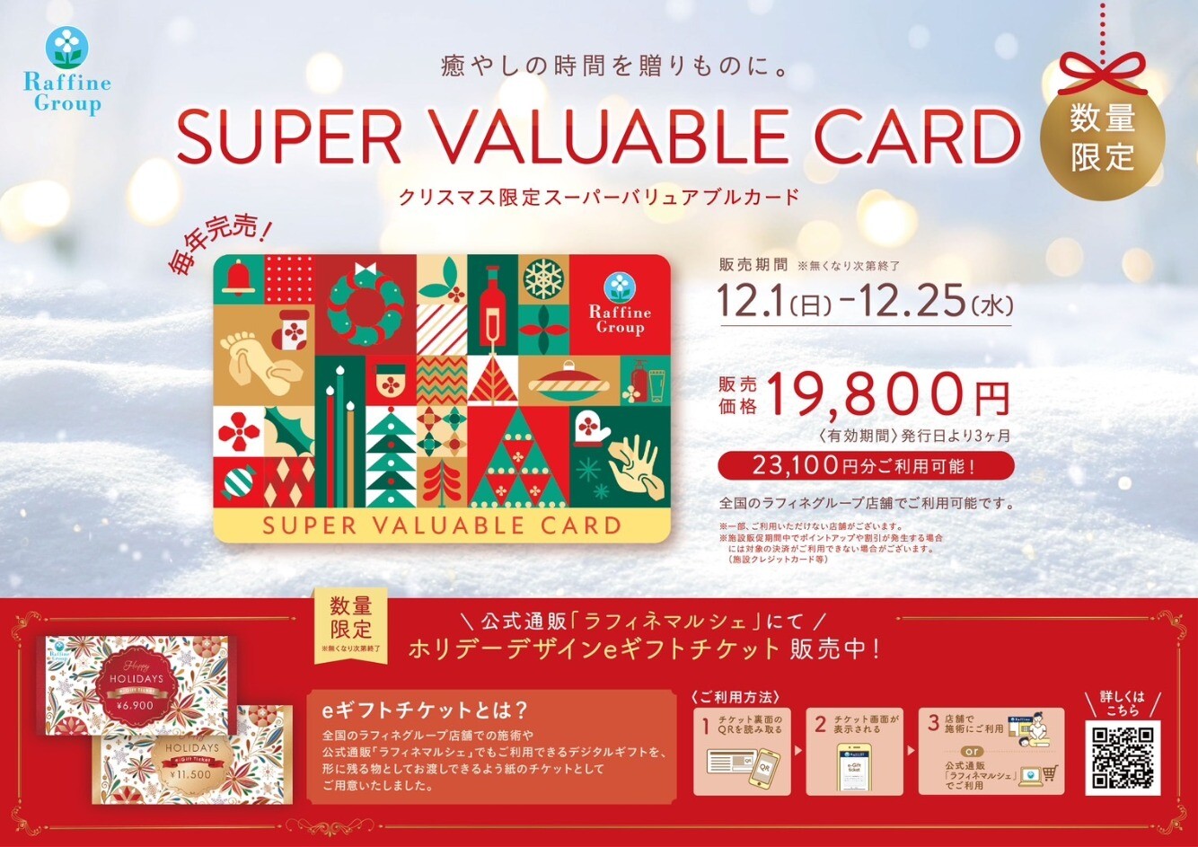 数量限定】全国で使えるクリスマスバリュアブルカード限定販売