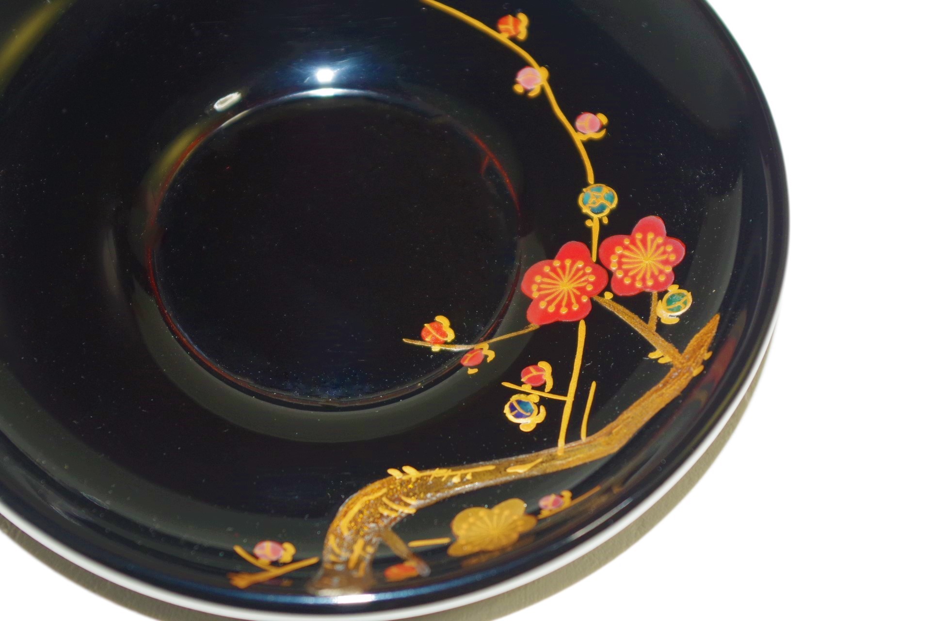 輪島塗 うさぎ屋 / 輪島塗 茶托梅蒔絵 五枚組