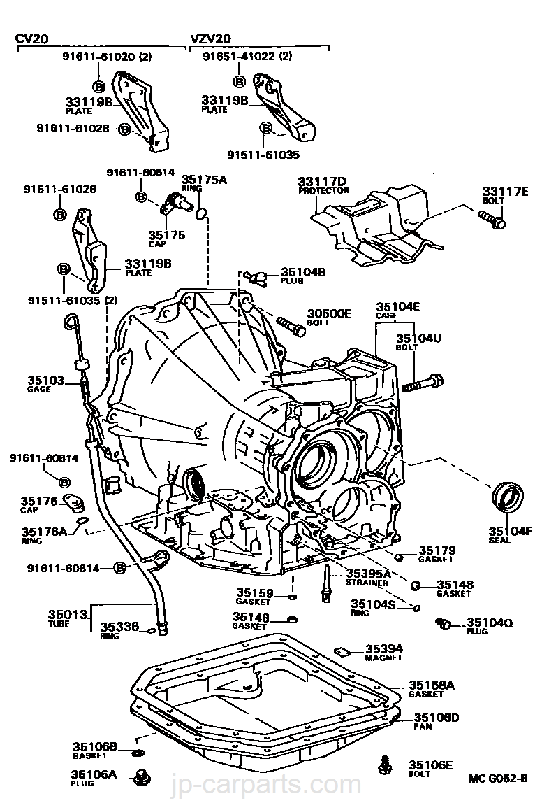 toyota | CAMRY/VISTA | SV21-JEPGK | 3503:TRANSMISSION CASE & OIL