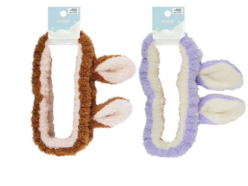 うさ耳ふわふわヘアバンド（紫、茶） - 100均 通販 ダイソーネット