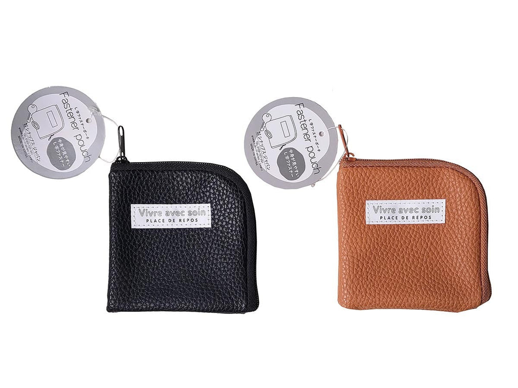 合皮L字ファスナーポーチ ロゴ柄 - 100均 通販 ダイソーネットストア