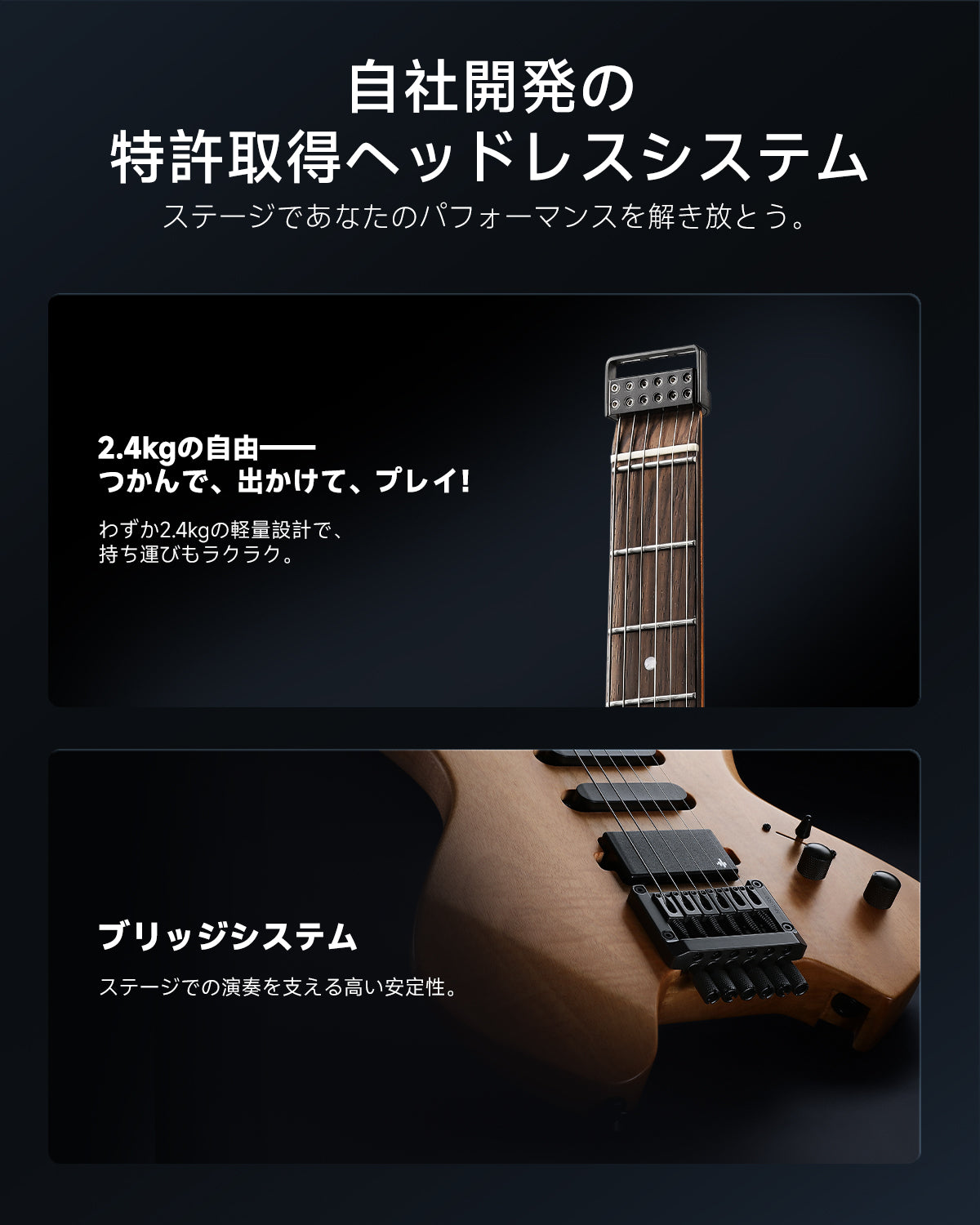 Donner HLX-500 ヘッドレスエレキギター