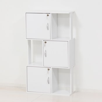 39399 ラック鍵付き3段 クロシオ 材質:木 ホワイト色 - 【通販モノタロウ】