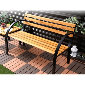 LC-D08C(NA/BK) ガーデンベンチ YAMAZEN(山善) 本体幅1120mm奥行580mm