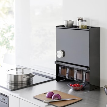 前が開く 隠せる調味料ラック タワー ホワイト 山崎実業 【通販