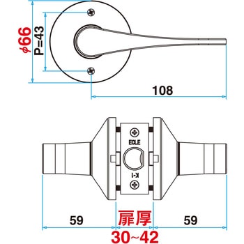 ECLE リフォーム用レバーハンドル錠 空錠(通路用) ECLE(エクレ) 【通販