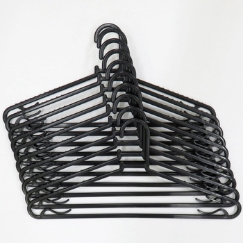リサイクルランドリーーハンガー 10本組 ブラック 1セット(10本) 東和