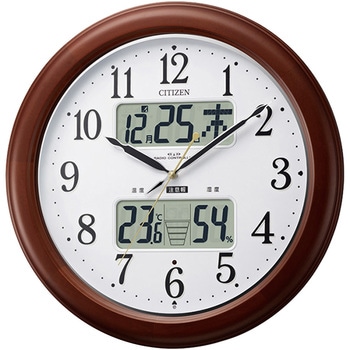 SH-11-4FY620-BR シチズン高精度温湿度計付き掛け時計(電波時計