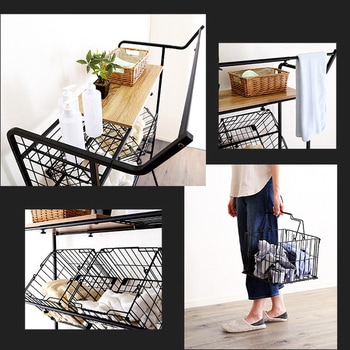 ヴィンテージ ランドリーラック バスケットタイプ ホームテイスト