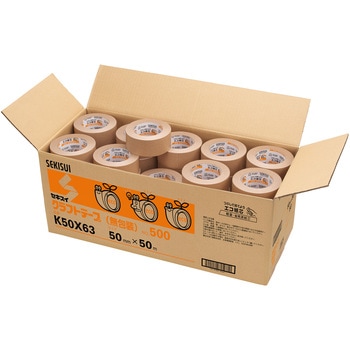 K50X63 クラフトテープ(無包装)No.500 セキスイ 段ボール色 テープ幅
