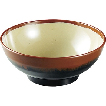 メラミン「長次郎窯」 そば丼 千羽鶴印(エンテック) 丼(どんぶり