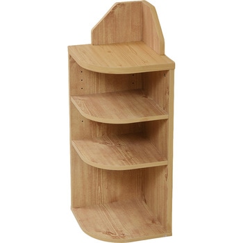 カントリー風 コーナーラック コーナーシェルフ 3段 木製 スリム 三角