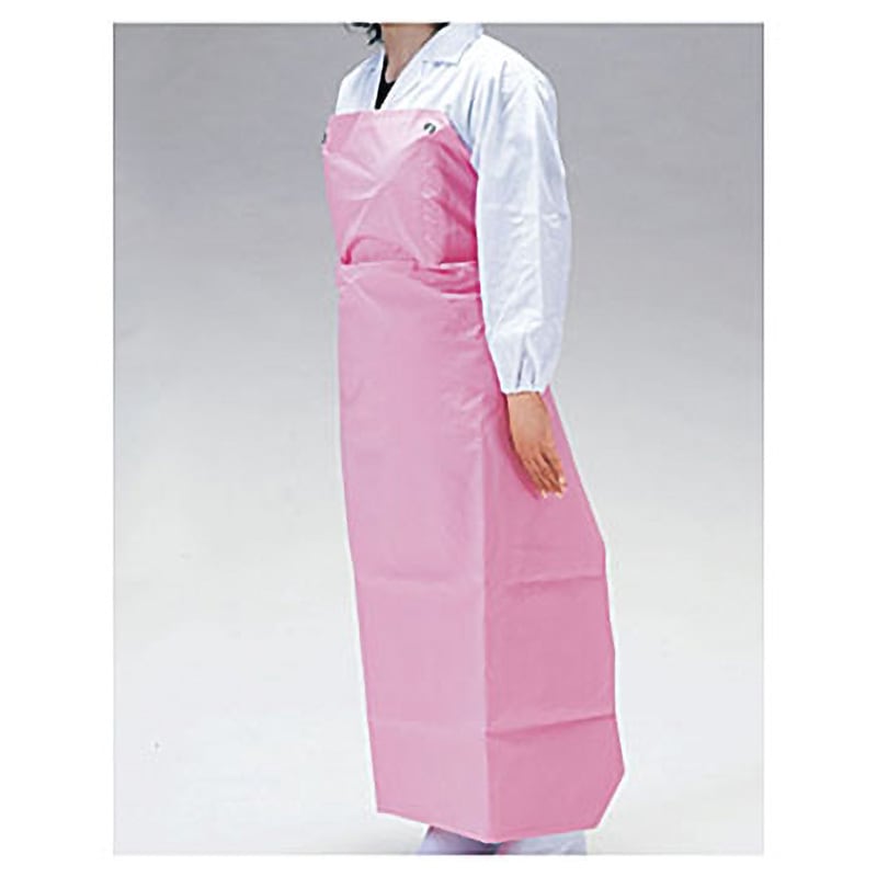 W100 ワンタッチ胸付前掛 TKG ピンク色 フリーサイズ 幅94cm W100