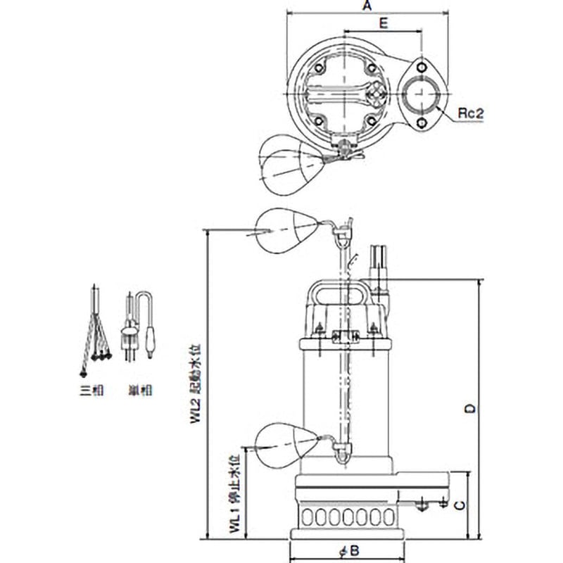 CXA-400 テクポン水中ポンプ(自動) 寺田ポンプ製作所 ボルテックス 単