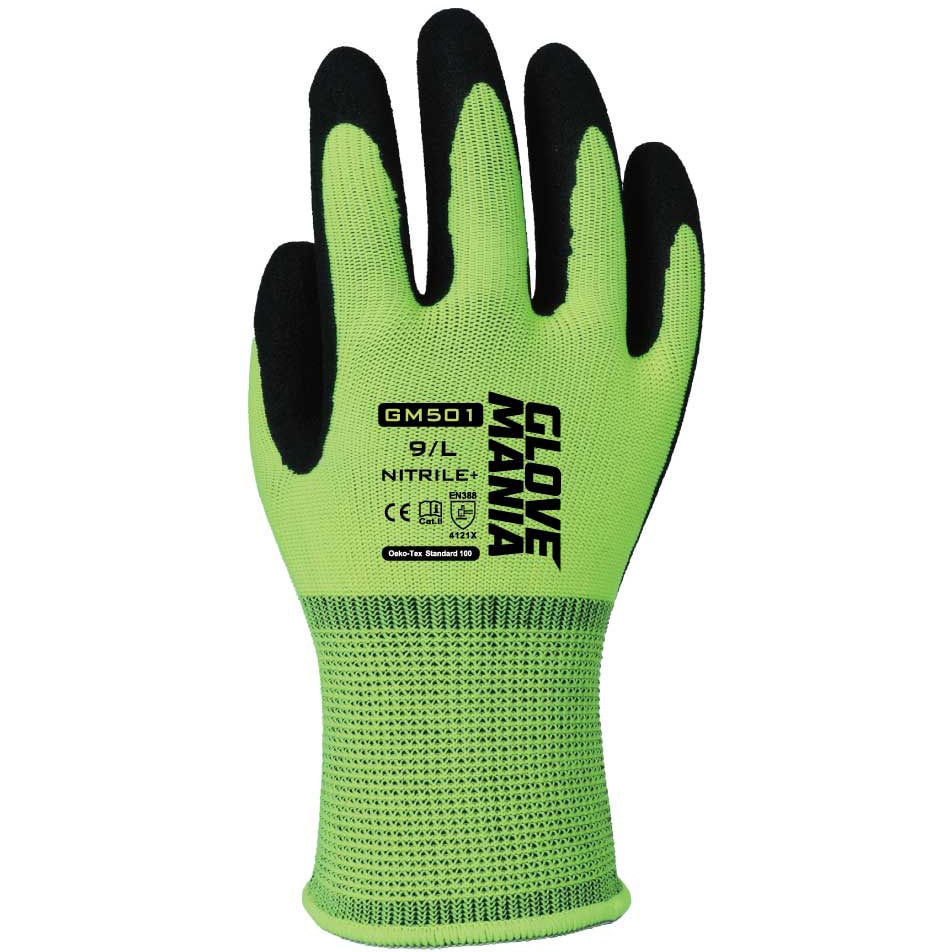 GM501Y-L GM501 グローブマニア ニトリル・水性PU グローブマニア(川西