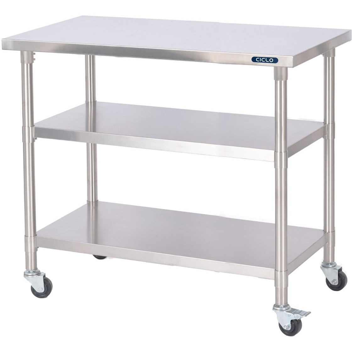 kot3ca-7045 ステンレス作業台3段タイプキャスター付き 高昇 幅700mm